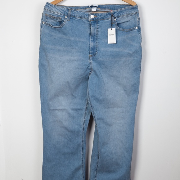 1x Forever 21 Wide Leg Jeans NWT Hippie BOHO Stretchy Comfy - Picture 1 of 6